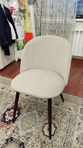 Стул на металлокаркасе Gabi dark beige / black / silver фото покупателя 508