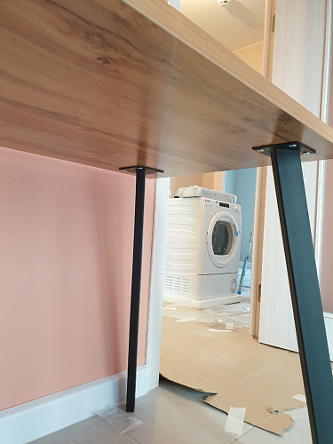 Стол Тринити Лофт 120 32 мм дуб галифакс табако / черный матовый фото покупателя 9