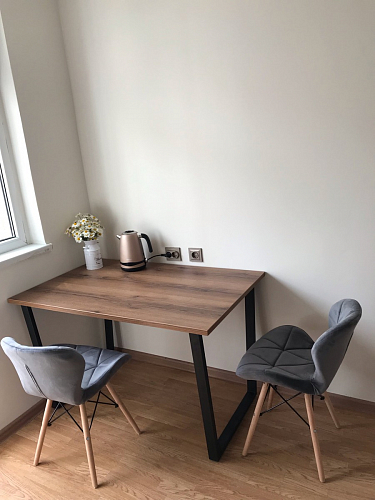 Деревянный стол Лота Лофт 140х80 черный матовый / бетон светлый фото покупателя 597