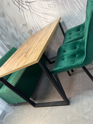 Стол Лота Лофт 140 25 мм черный матовый / дуб вотан фото покупателя 835