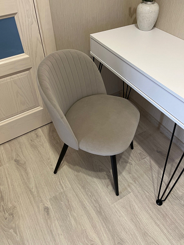 Стул на металлокаркасе Gabi dark beige / black / silver фото покупателя 319