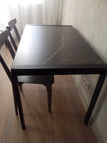 Стол Центавр 120(160)х70х75 файерстоун / черный матовый фото покупателя 66