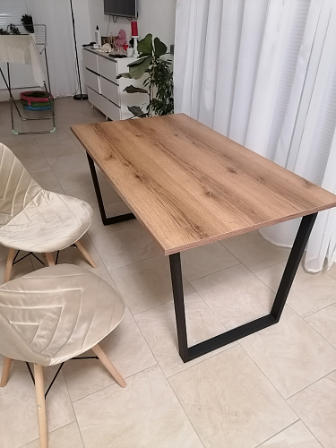 Стол Лота Лофт 140 25 мм черный матовый / бетон фото покупателя 238