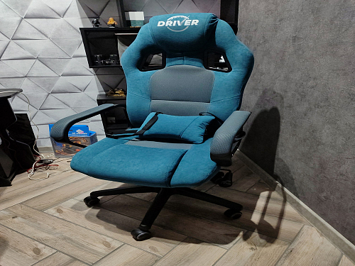 Компьютерное кресло Driver/Драйвер кожзам черный / ткань черный фото покупателя 110