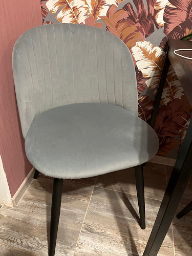 Стул на металлокаркасе Gabi 1 light blue / black / gold фото покупателя 322