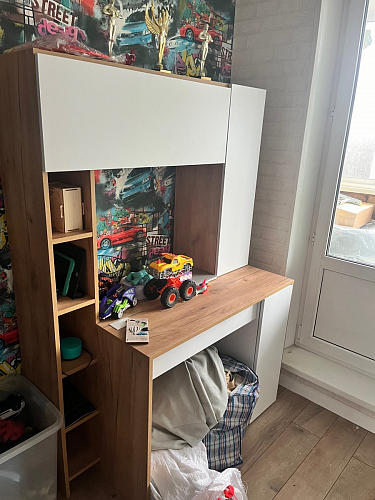 Письменный стол Комфорт 12.71 дуб золотой craft / белая аляска фото покупателя 13