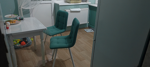 Стул на металлокаркасе Чилли К черный / зеленый фото покупателя 54