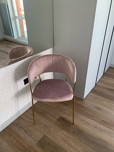 Стул на металлокаркасе Kamelia голубой / голубой / золотой фото покупателя 87