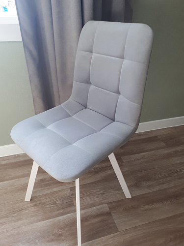 Стул на металлокаркасе Чилли К светло-серый велюр / черный каркас фото покупателя 1257