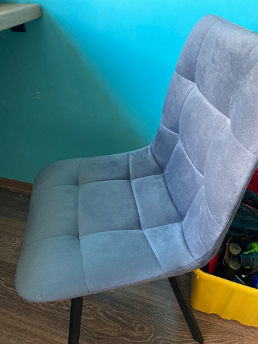 Стул на металлокаркасе Чилли К светло-серый велюр / черный каркас фото покупателя 1311