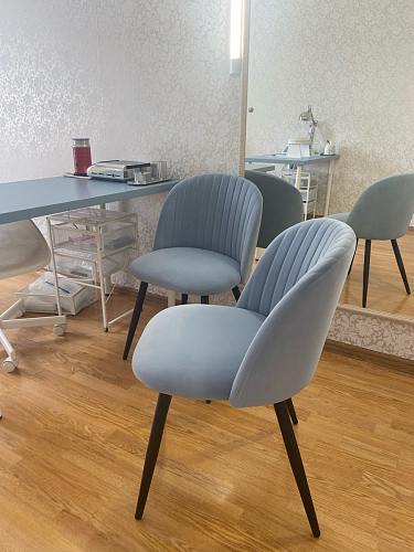 Стул на металлокаркасе Gabi 1 light purple / black / gold фото покупателя 242