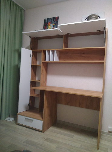 Письменный стол Лайт 03.243 дуб золотой (craft) / белый премиум фото покупателя 68