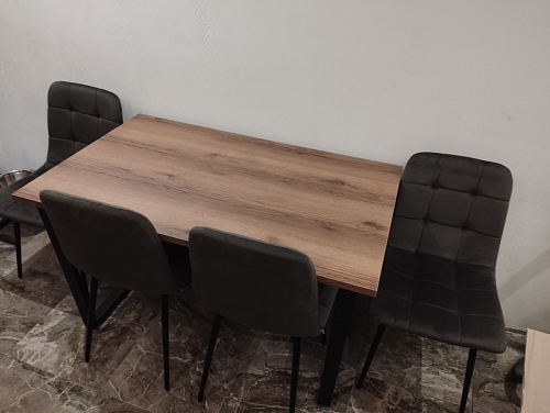 Деревянный стол Лота Лофт 140х80 черный матовый / бетон светлый фото покупателя 39