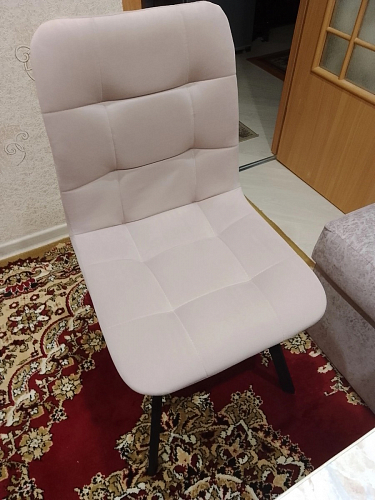 Стул на металлокаркасе Чилли К светло-серый велюр / черный каркас фото покупателя 1149