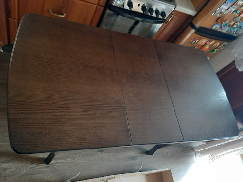 Деревянный стол Caterina/Катерина 100-130x70x75 айвори вайт / бук фото покупателя 16