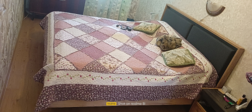 Двуспальная кровать Клауд 160х200 парящая дуб крафт золотой / антрацит фото покупателя 492