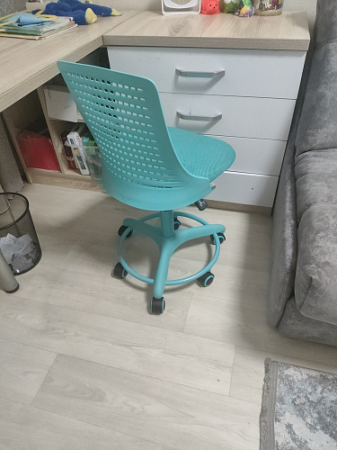 Компьютерное кресло Kiddy/Кидди бирюзовое ткань (сетка) фото покупателя 9