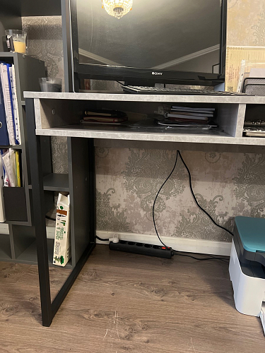 Письменный стол Леон Лофт черный матовый / дуб вотан фото покупателя 76