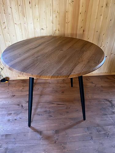 Стеклянный стол Абилин 100(140)х100х76 мрамор черный / черный матовый фото покупателя 18