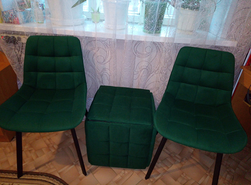 Стул на металлокаркасе Челси морская волна / черный фото покупателя 167