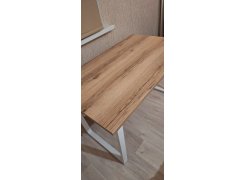 Деревянный стол Барон О 180 х 90 белая пленка шагрень / черный фото покупателя 64