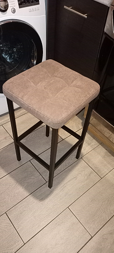 Барный стул Лофт кожзам темно-серый / черный матовый фото покупателя 96