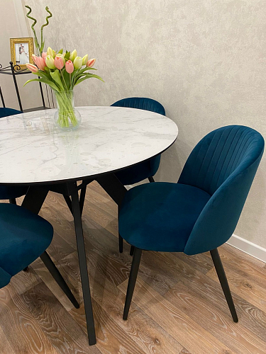 Стул на металлокаркасе Gabi dark beige / black / silver фото покупателя 310