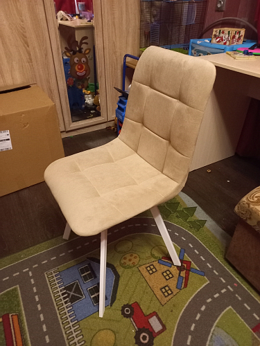 Стул на металлокаркасе Чилли синяя ткань / белый фото покупателя 769