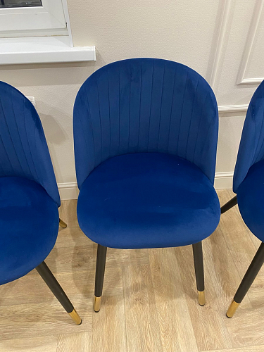 Стул на металлокаркасе Gabi 1 light blue / black / gold фото покупателя 583