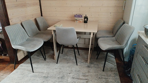 Стул на металлокаркасе Седа 360 К латте (velutto 08) / белый фото покупателя 286