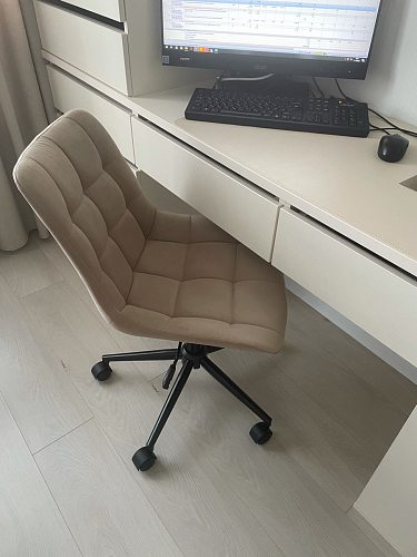 Компьютерное кресло Честер экокожа бежевая / белый фото покупателя 67