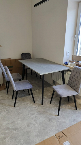 Стол Тринити Лофт 120 32 мм дуб галифакс табако / черный матовый фото покупателя 441