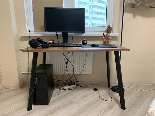 Стол Тринити Лофт 120 32 мм бетон / черный матовый фото покупателя 303