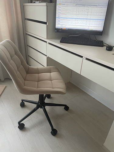 Компьютерное кресло Честер темно-серый велюр velutto 32 / белый фото покупателя 66