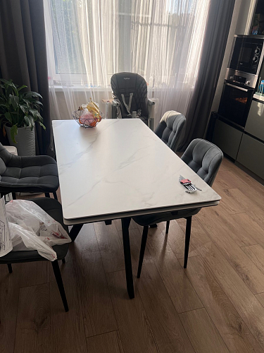 Керамический стол Вилли 140(200)х80х75 черный мрамор shakespeare black / черный фото покупателя 52