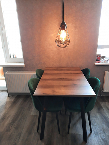 Стол раскладной Колон Лофт 120 32 мм дуб галифакс табако / черный матовый фото покупателя 77