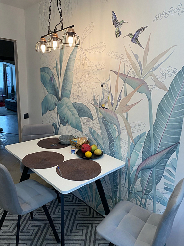 Стул на металлокаркасе Чилли синяя ткань / белый фото покупателя 1030