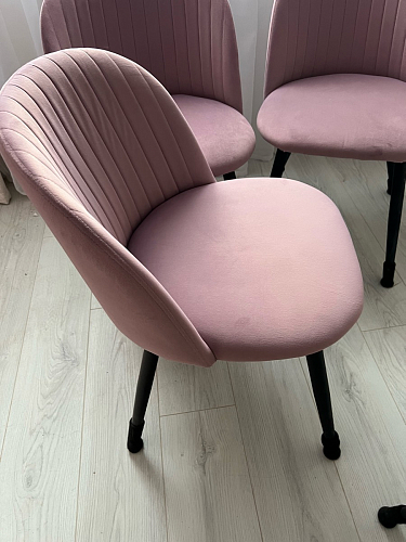 Стул на металлокаркасе Gabi 1 light blue / black / gold фото покупателя 196