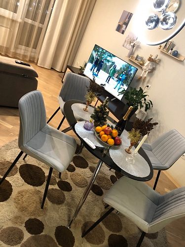 Стул на металлокаркасе Седа 360 К латте (velutto 08) / белый фото покупателя 223