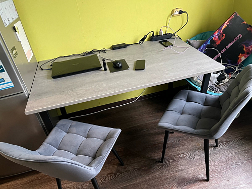 Деревянный стол Лота Лофт 140х80 дуб крафт табачный / черный матовый фото покупателя 673