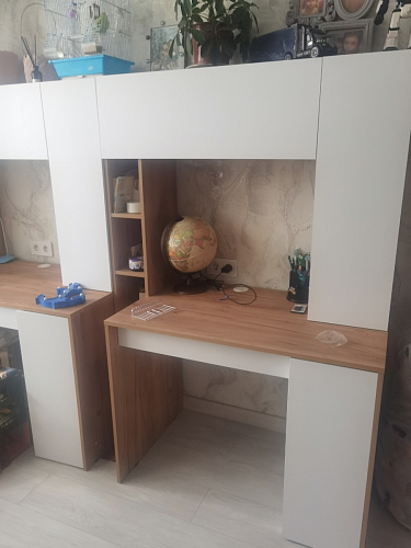 Письменный стол Комфорт 12.71 дуб золотой craft / белая аляска  - Уцененный экземпляр фото покупателя 56