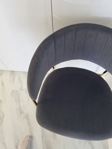 Стул на металлокаркасе Kamelia зеленый / золото фото покупателя 103