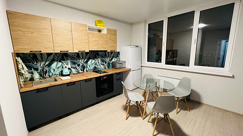 Стеклянный стол PT-151 90х90х76 clear glass / wood фото покупателя 6