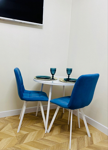 Стул на металлокаркасе Чилли синяя ткань / белый фото покупателя 342