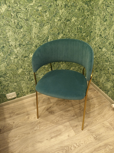 Стул на металлокаркасе Kamelia green / gold фото покупателя 104