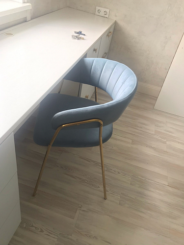 Стул на металлокаркасе Kamelia голубой / голубой / золотой фото покупателя 57