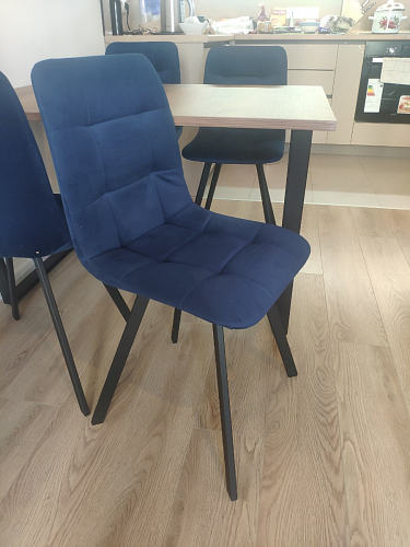 Стул на металлокаркасе Чилли К светло-серый велюр / черный каркас фото покупателя 491