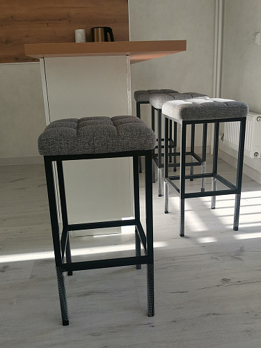 Барный стул Лофт микровелюр катания блэк / черный матовый фото покупателя 32