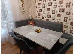 Деревянный стол Лота Лофт 120(160)х75 черный матовый / бетон светлый фото покупателя 737