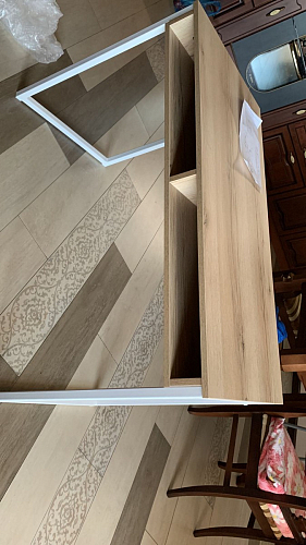 Письменный стол Леон Лофт черный матовый / дуб вотан фото покупателя 49